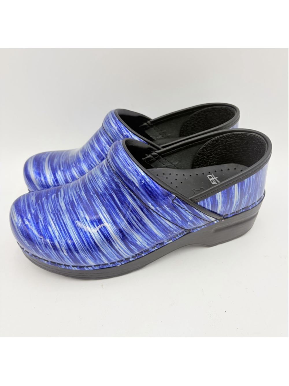 Dansko Professional Clog Blue Water Patent Leather EU 36 US 5.5-6 NWOB